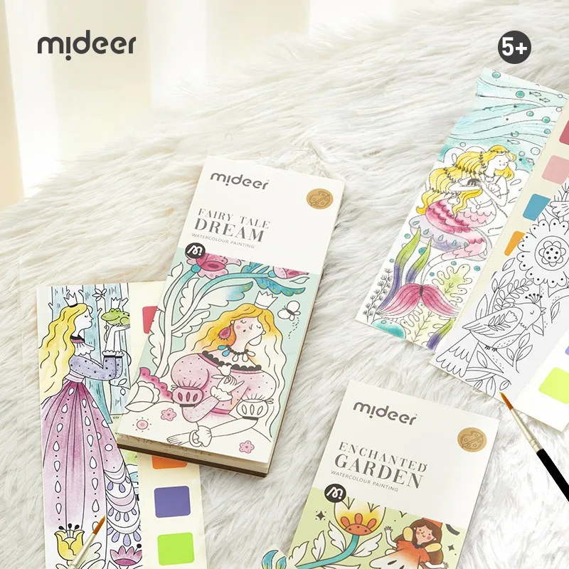 

Mideer Portable Watercolour Painting Children Gouache Graffiti Painting Book Dream Forest Garden Holiday Adventure Drawing Toys