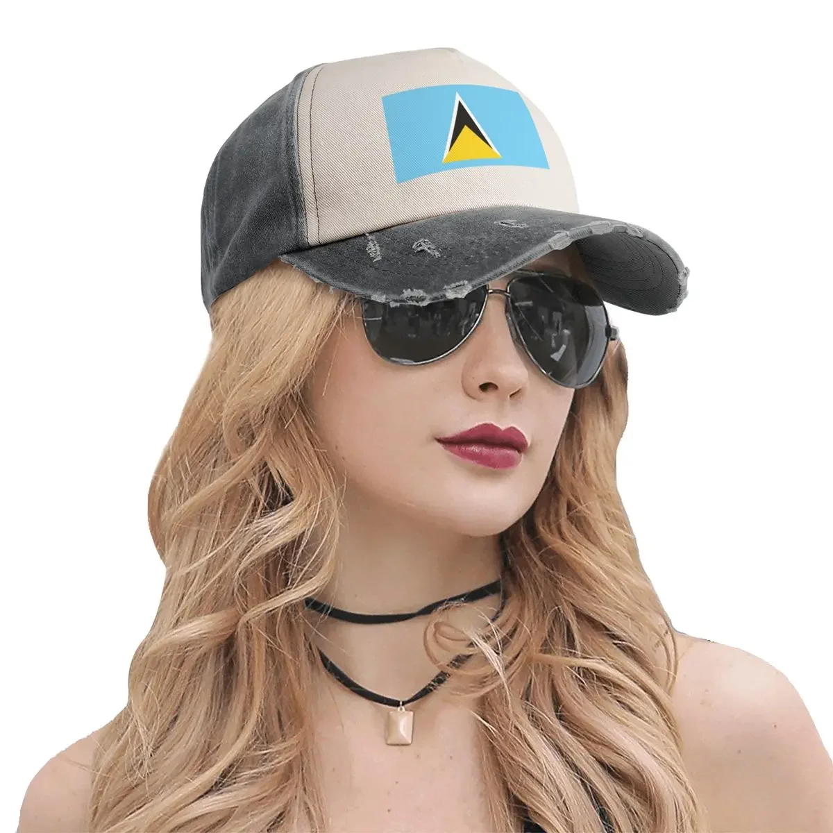 St Lucia National Flag Baseball Cap |-F-| Brand Man cap Horse Hat Woman Hats Men's image 5