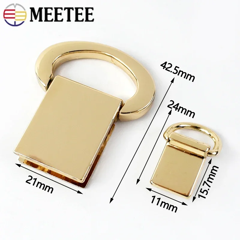 Meetee 5/10/20Pcs Bag Strap D Ring Side Cilp Metal Buckle Chain Handbag Connector Rivet Clasp Screw Snap Hook Hardware Sewing