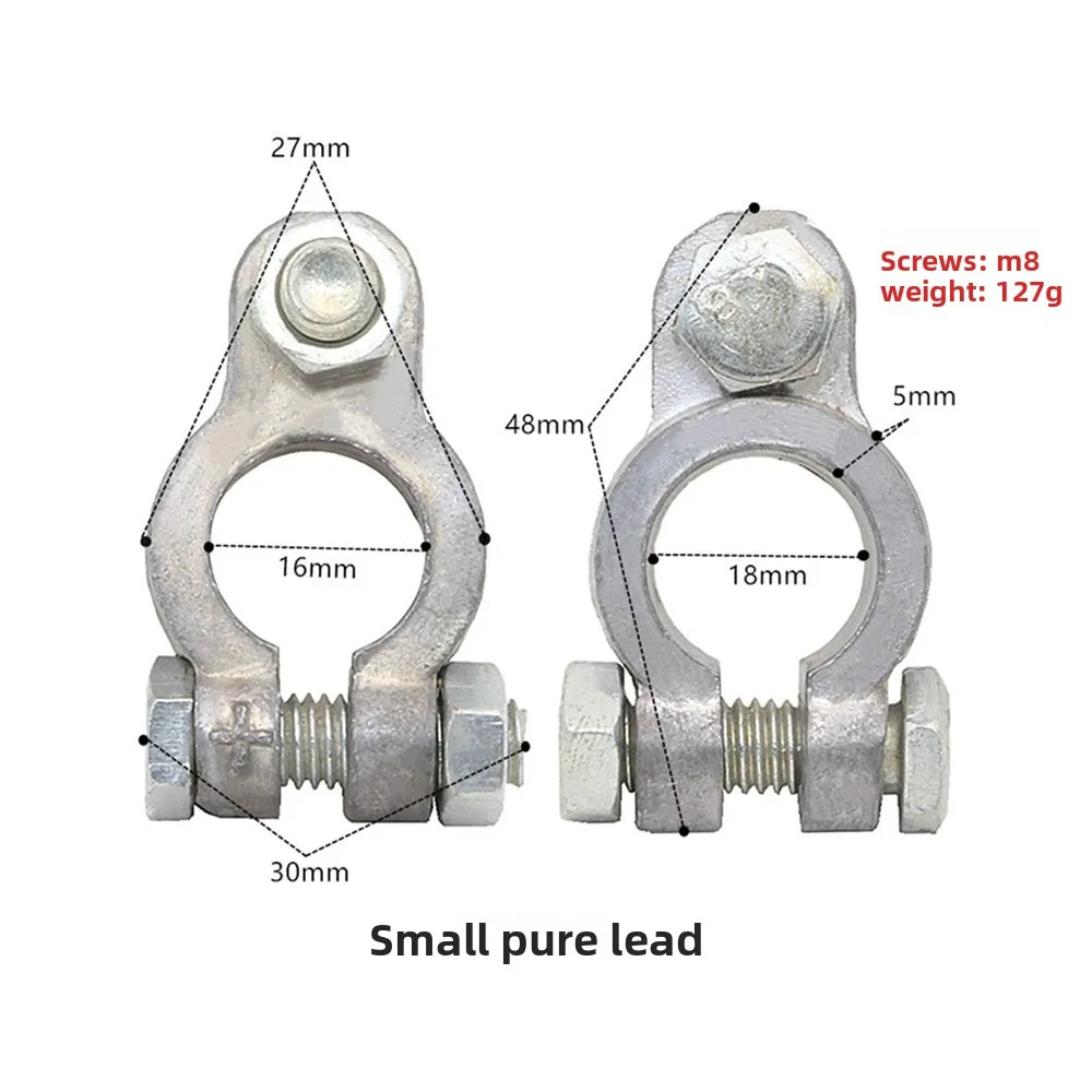 2pcs Car Battery Clamp Battery Pile Head Terminal Clamp Terminal Connection Pure Copper Battery Terminal Stable Not Falling Off