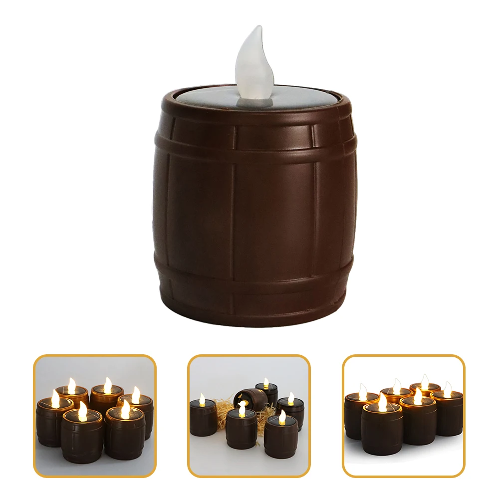 

Solar C Light LED Tealight C les Barrel Design Plastic Outdoor Solar Lights Vintage Home Decoration Garden Party Wedding