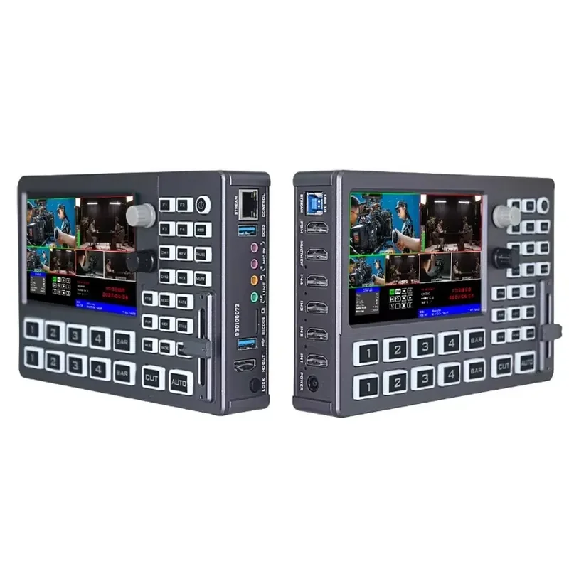 Video switcher mixer 4-channel 5-inch screen live encoder high