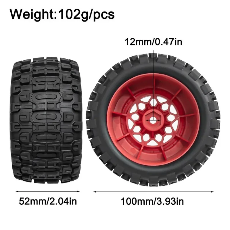 إطارات عجلات Mx2.15 بوصة 100*52 مللي متر لمقياس 1/16 Trxs Mini Maxx Xrt E-revo RLAARLO MJX HSP Losi 1/18 Mini LM للسباق على الطرق الوعرة