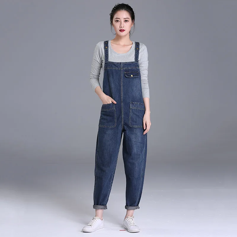 

Women Jeans Mid Waist Ankle Length Overalls Zipper Fly Washed Loose Denim Straight Pants Pocket Casual Solid Distressed Jean