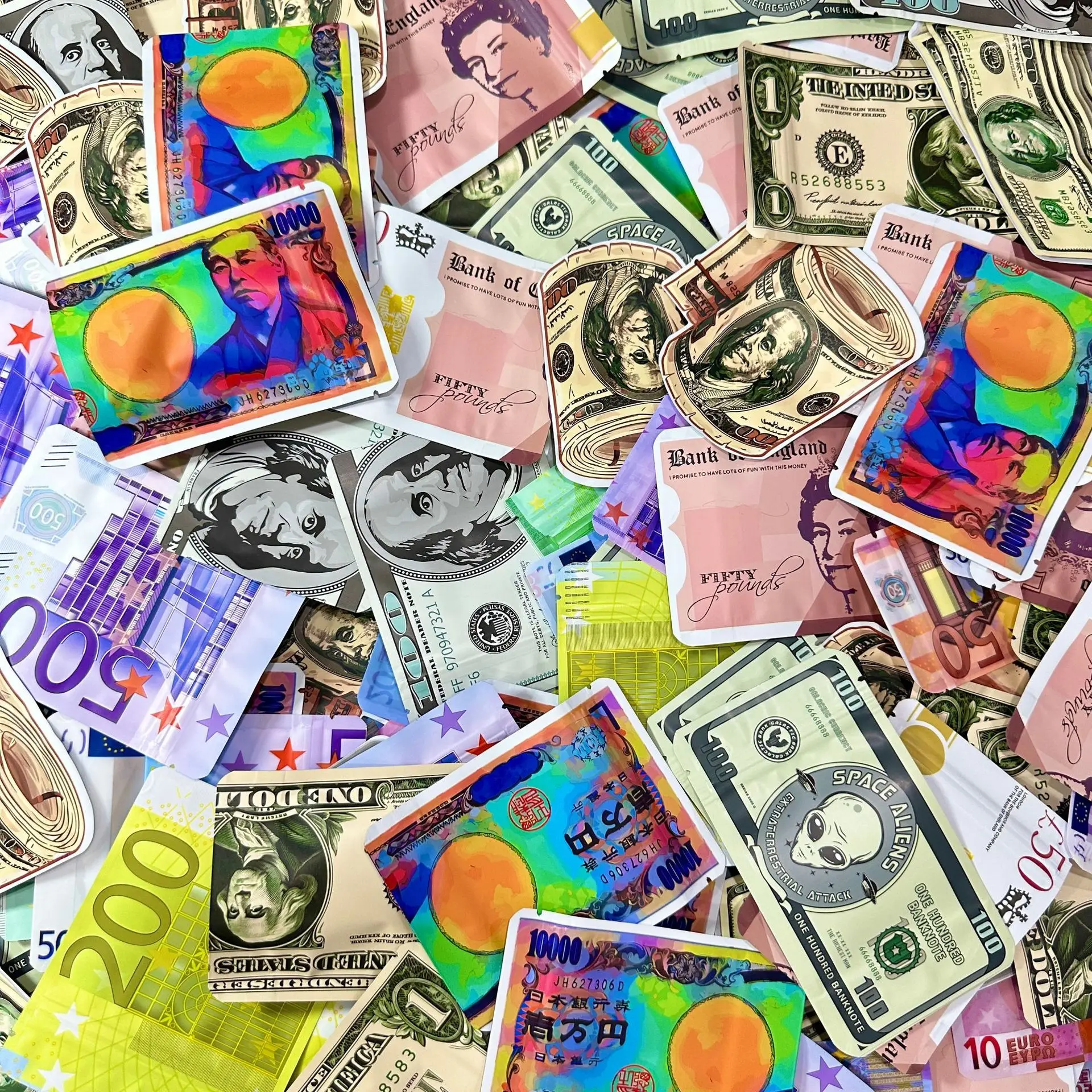 New Design Empty Mylar Bags 1g 3.5g Money Shape Stand up Packaging Pouch US USD Dollar Smell Proof 3.5 Package Bag Zipper Case