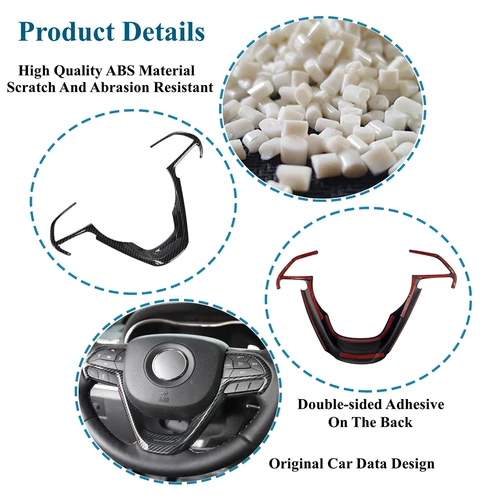 Imagen 2 del producto Cubierta decorativa para volante de coche, pegatina embellecedora de marcos para Jeep Grand Cherokee 2014-2020, accesorios de molduras interiores de coche