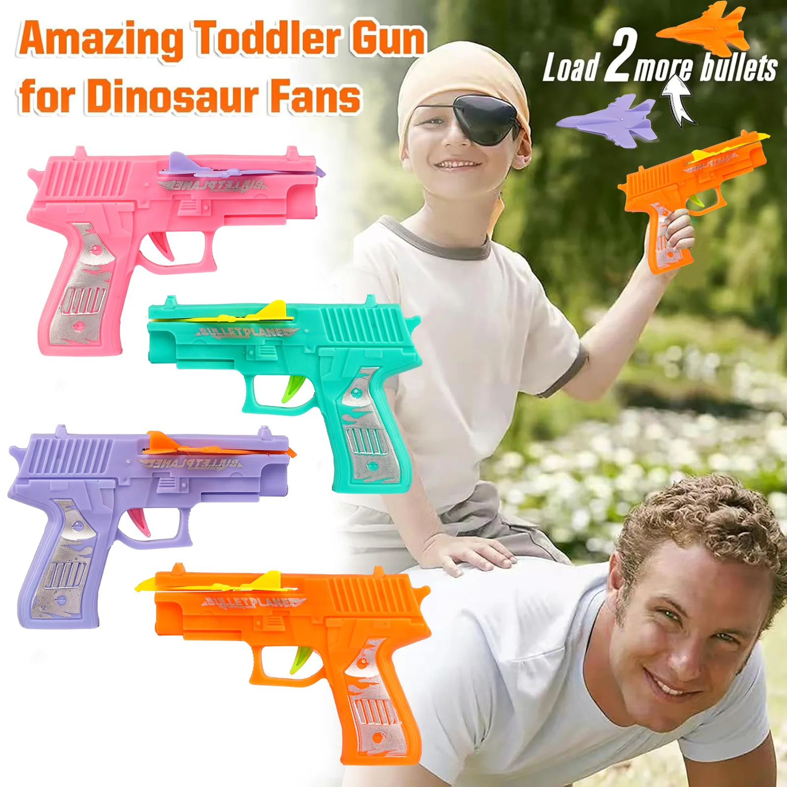 Ejection Plane Toy Gun Outdoor Toy Handheld Launcher Flying Toy Kids Gifts Mini Gun for Children Fun Game
