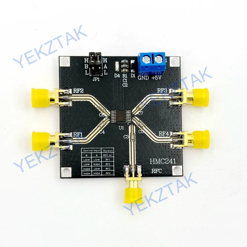 HMC241 LF-3.5 GHz RF single pole four throw switch, band switching