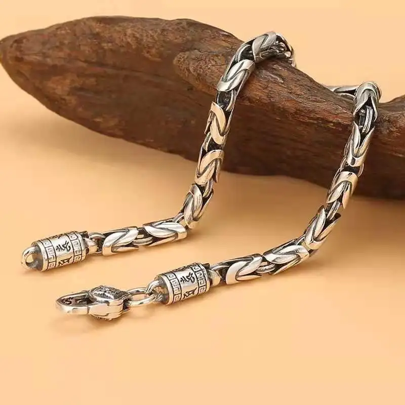 New Safe Braided Men Cuff Bracelet Retro Trendy Hip-hop Niche for Boyfriend Gift Jewelry Accessories