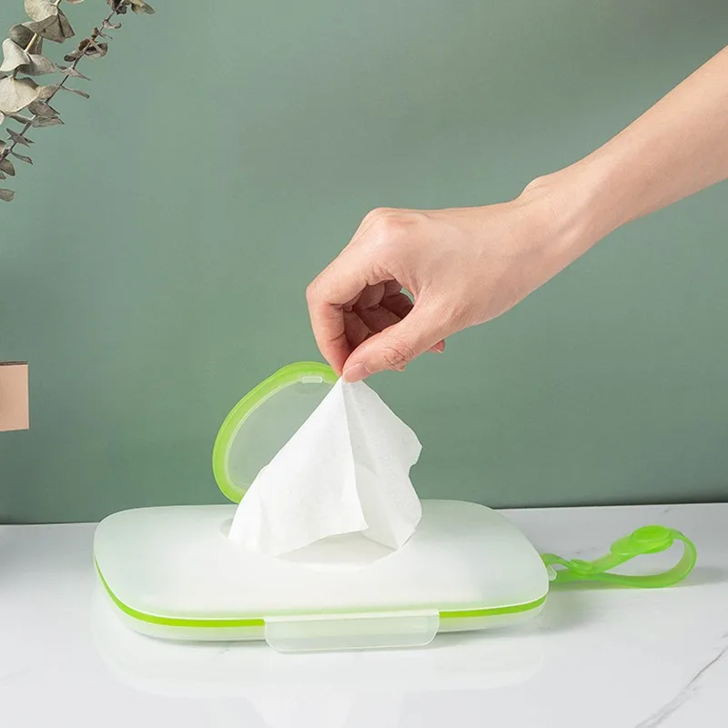 Baby Wipe Dispenser Portable Refillable Wet Tissue Box Container Reusable Travel Wipe Holder Multi Purpose Mask Storage Case