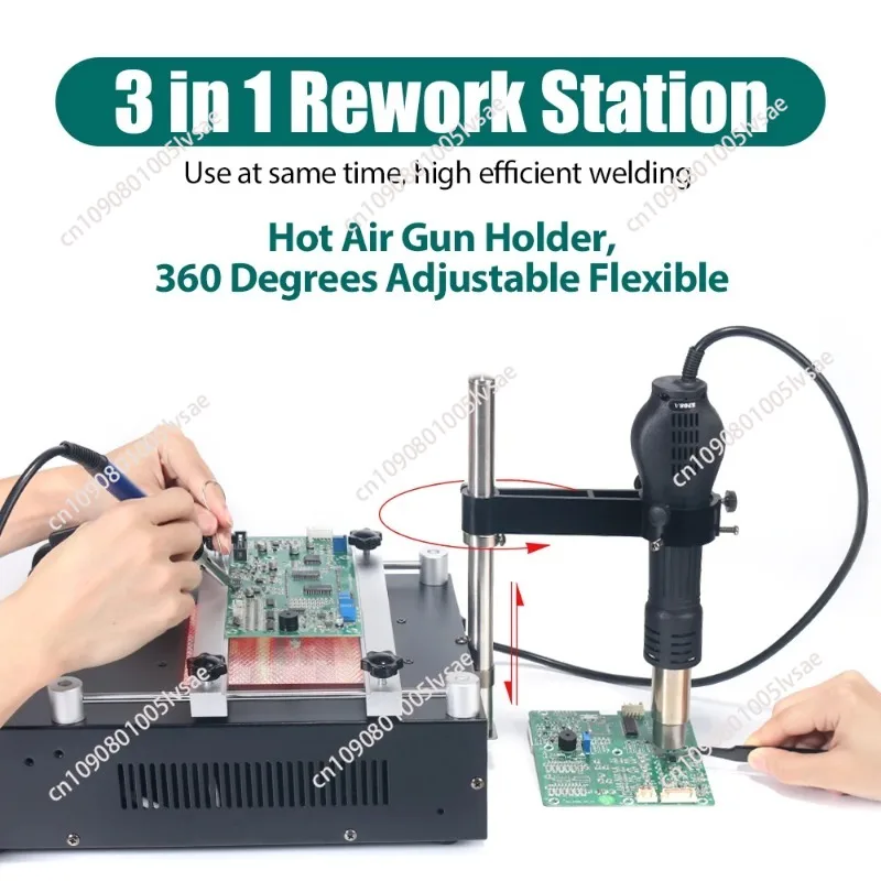 853AAA 1200W Preheating Station PCB Preheater Soldering Station BGA Rework  Soldering Iron Heat Gun Welding Station