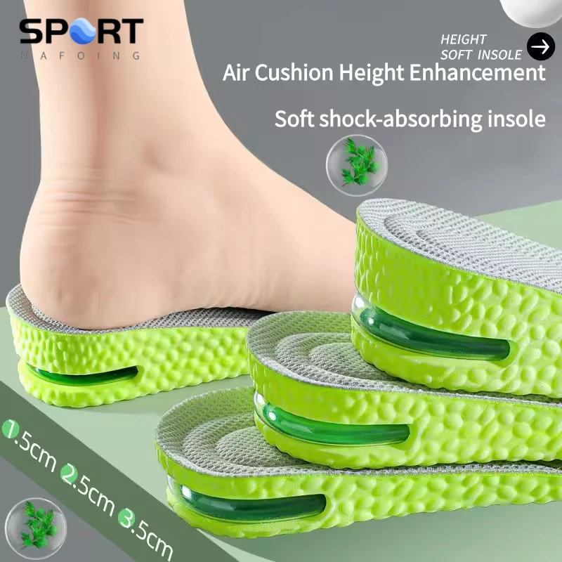 

1Pair Air Cushion height increase insoles Breathable Sweat and Anti-Odour Insole Shock Absorbing Insole for Sports Shoes