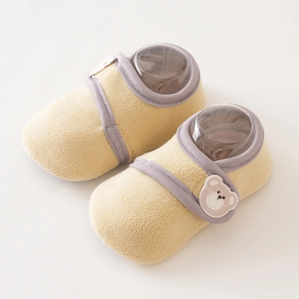 

A Pair Cute Warm Toddler Socks Anti Slip Soft Floor Shoes Thicken Cartoon Baby Socks Shoes Cold Season