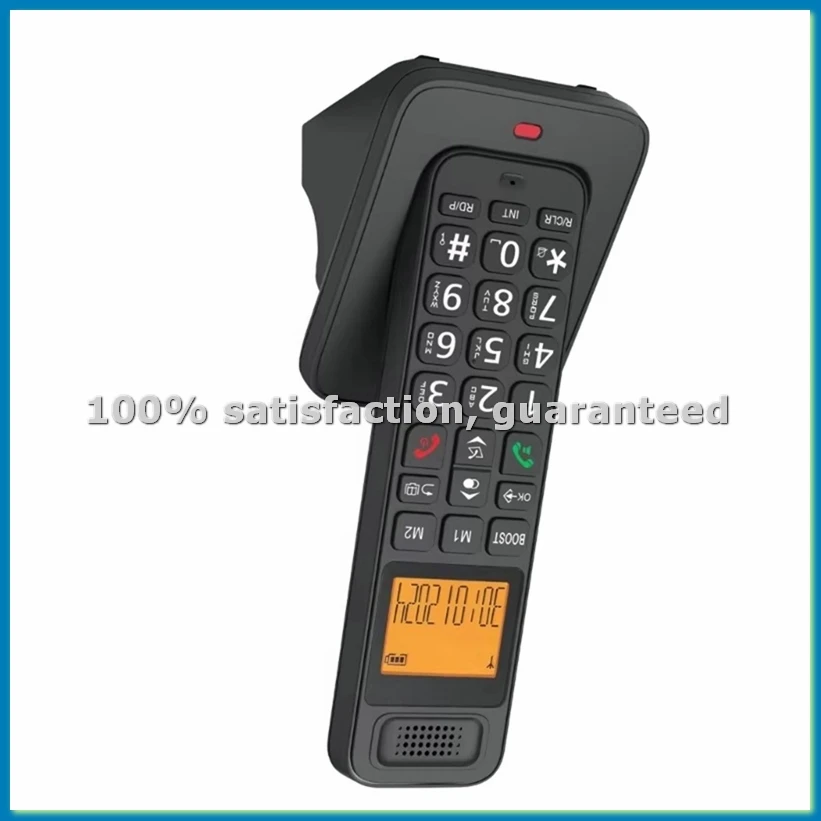 D1018 Business Office Home Handheld Digital Wireless Telephone with LCD Display Stable Signal EU-PLUG Black-ABLL