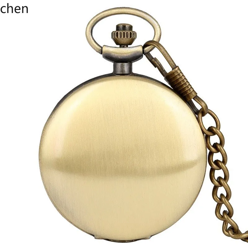 

ZK glossy pocket watch flap pendant retro quartz watch pocket thick chain gold pocket watch