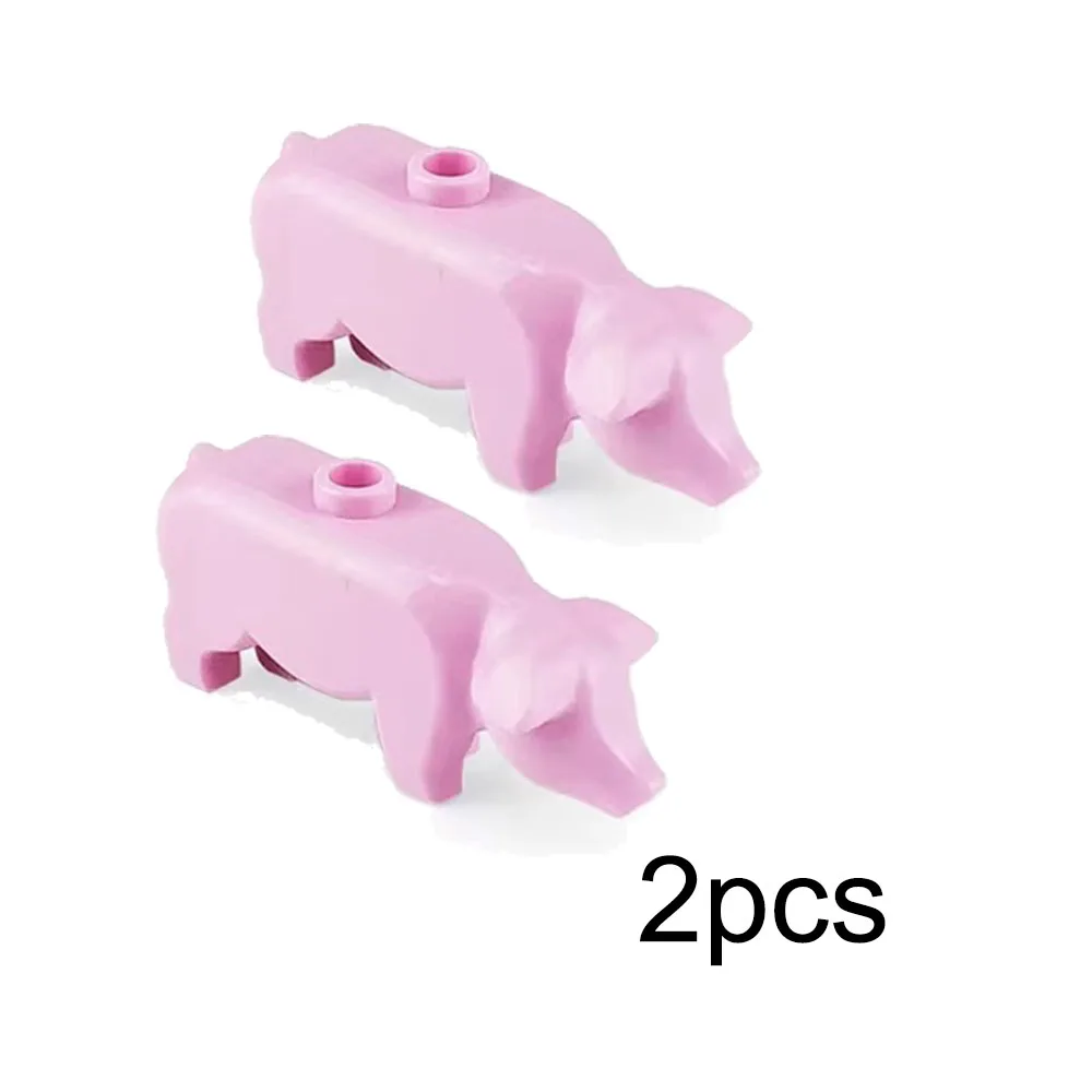 Blocchi di costruzione animali cane maiale cavallo uccello scimmia mela banana pianta accessori per blocchi di costruzione mattoni fai da te giocattoli per bambini