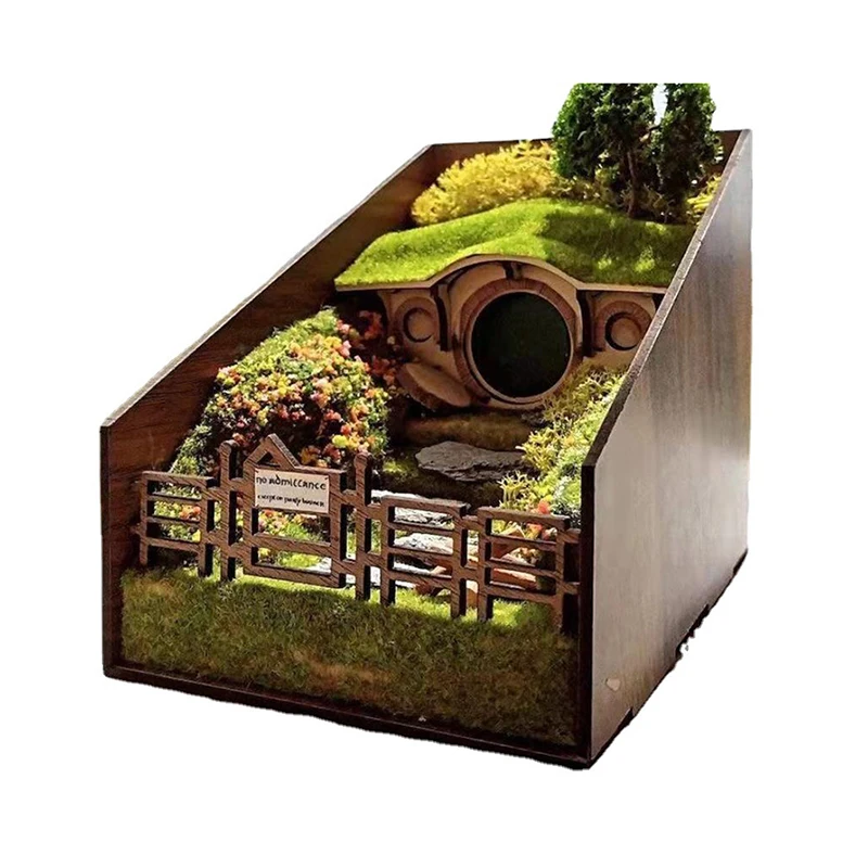 DIY Bookend Stand Book Shelf Insert Decorative Bookend Microlandscape Books Ornaments Booknook Book Shelf Insert Decors