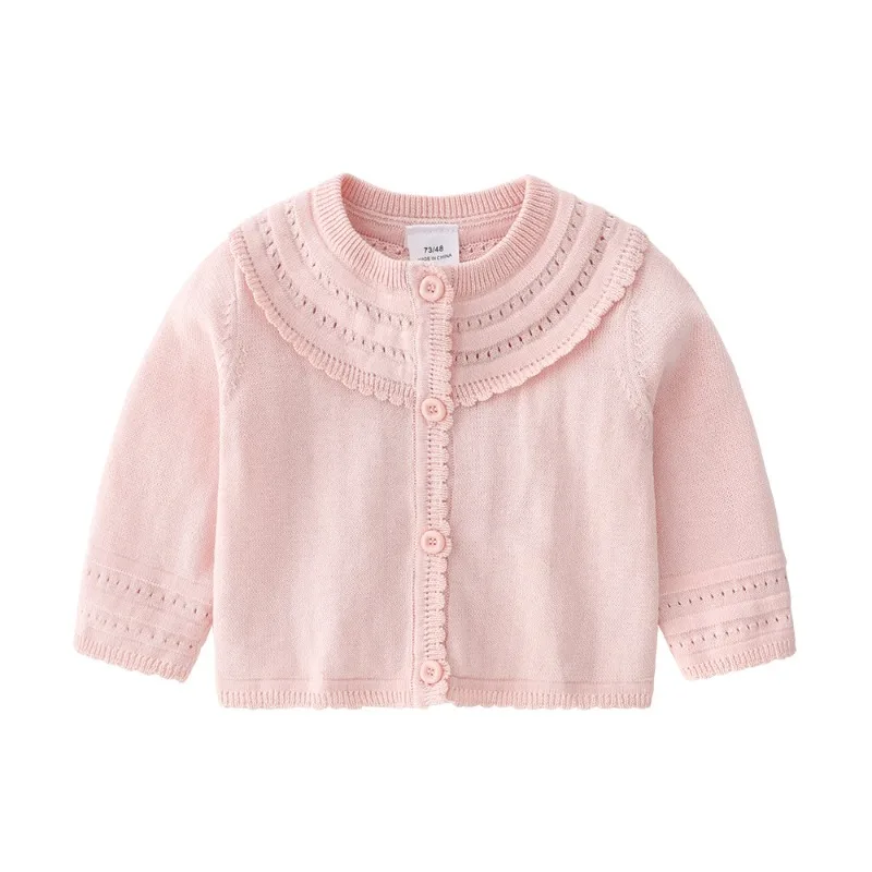 ZOETOPKID Cardigan Baby Sweater Slim-fit Knitted Solid Sweater Handmade Infant Single Breasted Cardigan Kids Newborn Clothes