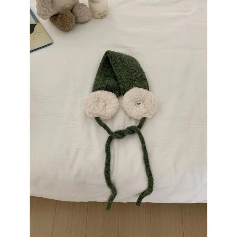 ที่ปิดหูขนปุยสีสันสไตล์เกาหลีสำหรับผู้หญิง ป้องกันหูจากความหนาวในฤดูหนาว เหมาะสำหรับขี่จักรยาน มีเชือกผูก ปิดหูได้ ที่คาดผมอุ่นๆ