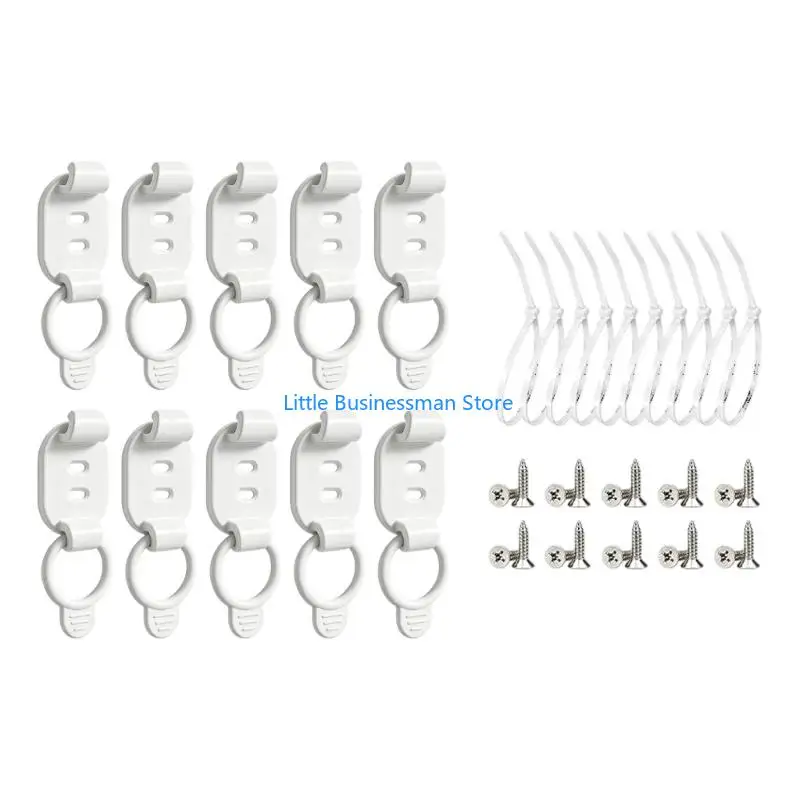 Cord Routing Holders with Stretch Band Retainer, 10 Piece Adhesive Cable Organiser for Desk Areas and Office Charging Areas M76A