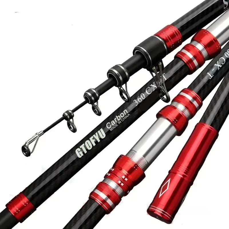 

2.7m 3.0m 3.6m 3.9m 4.2m 4.5m Telescopic Fishing Rod 20kg Carbon Travel Surf Spinning 5-300g Lure Long Throwing Baitcasting Rod