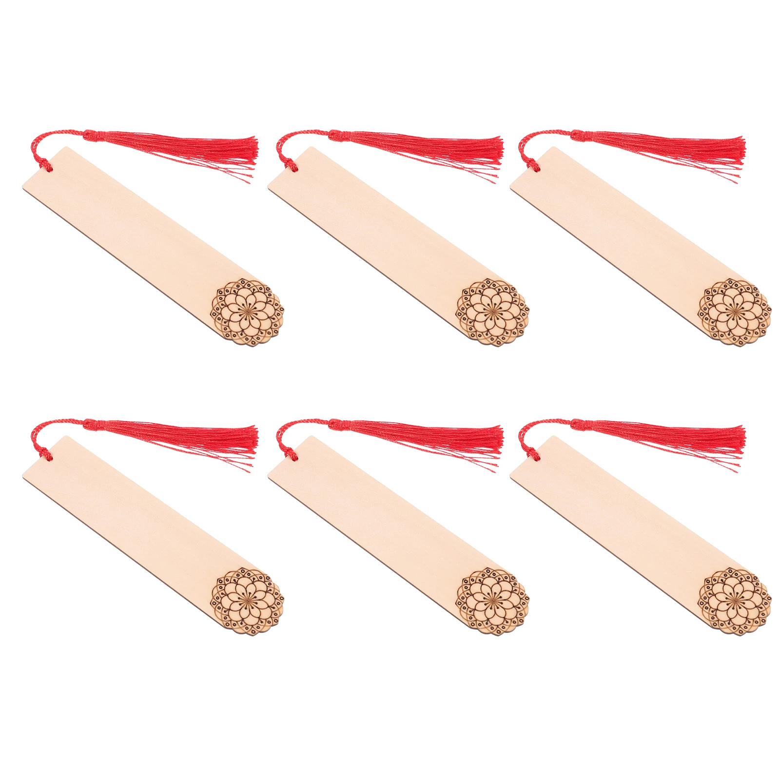 

6 Wood Bookmarks Blank Unfinished DIY Craft Tags Smooth Edges Round Corners Student Gifts Party Decorations Christmas