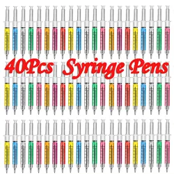 40 Uds. Bolígrafos con jeringa para enfermeras, escuela, suministros de Navidad y Halloween