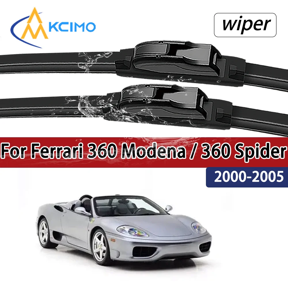 Plumas Limpiaparabrisas Delanteras Duraderas Compatibles con Ferrari 360 Modena / 360 Spider F131 2000-2005, Accesorios para Ventanas de Auto