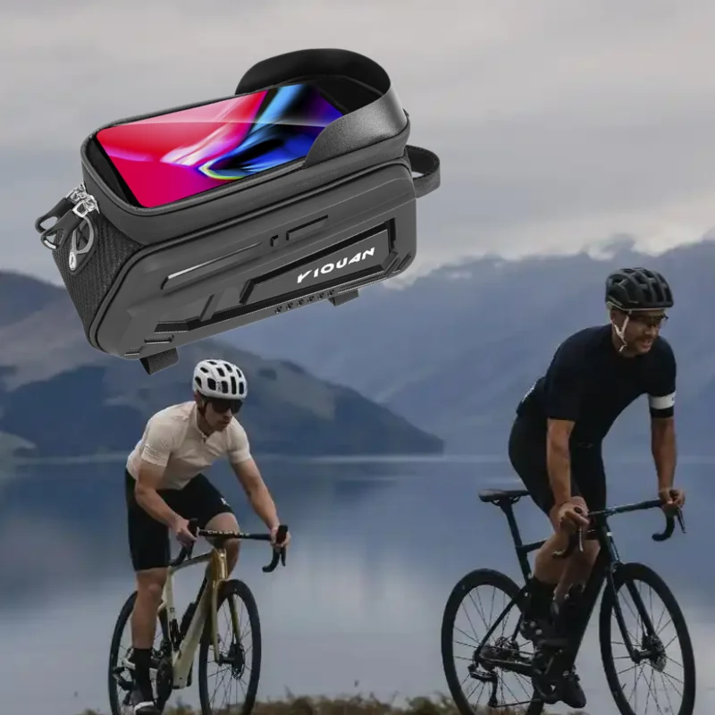 Rainproof Hard Shell Bicycle Bag Large Capacity Bike Top Tube & Phone Bag for Mountain/Road Bikes
