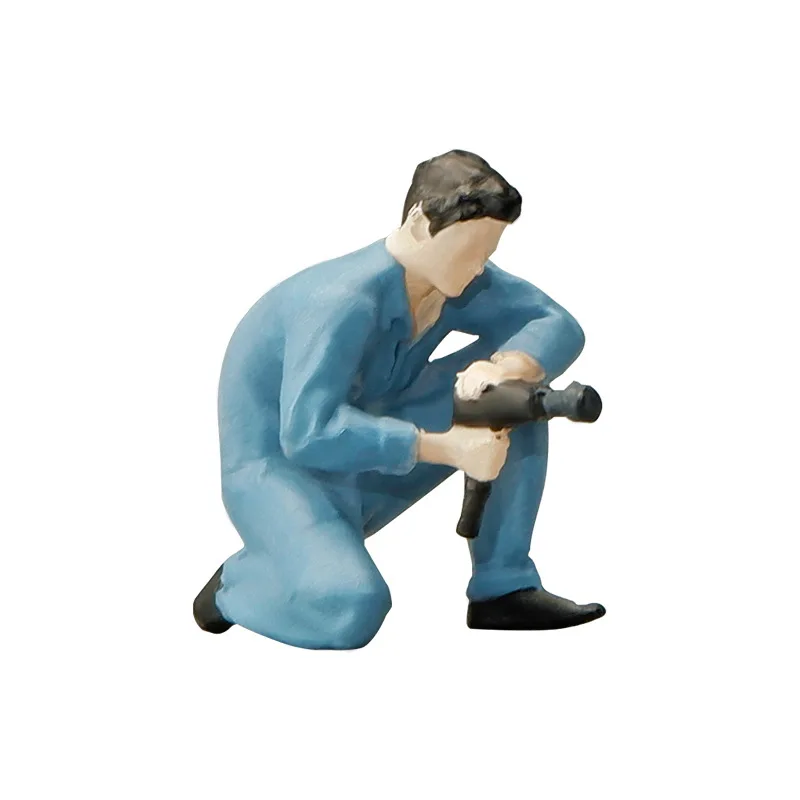 1:64 Anime lavoratore Figura Mini bambola Modello in miniatura Puntelli fotografia Modello di scena Tavolo di sabbia fai da te ornamento paesaggistico Regalo