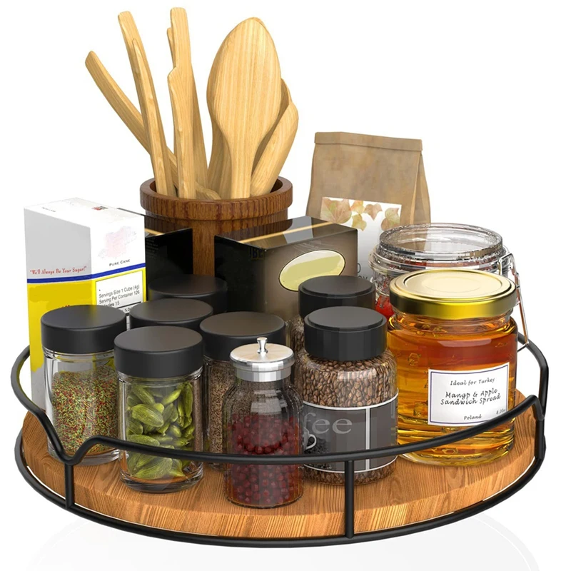 Turntable Organization Frame Kitchen Seasonings Cupboard Round Shelf (Excluding Products In The Shelf)