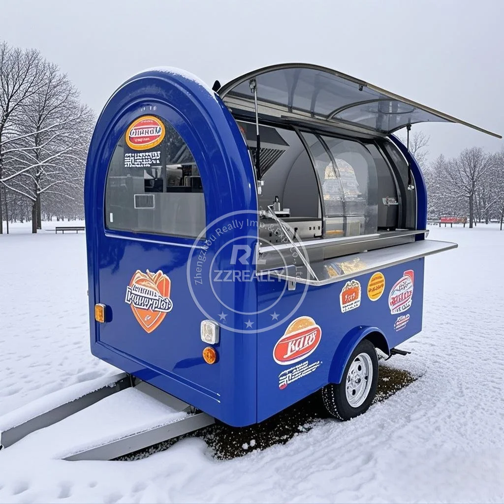

Europe Standard Ice Cream BBQ Cart Food cart Outdoor Fast Food Truck Baking Equipment Food Cart