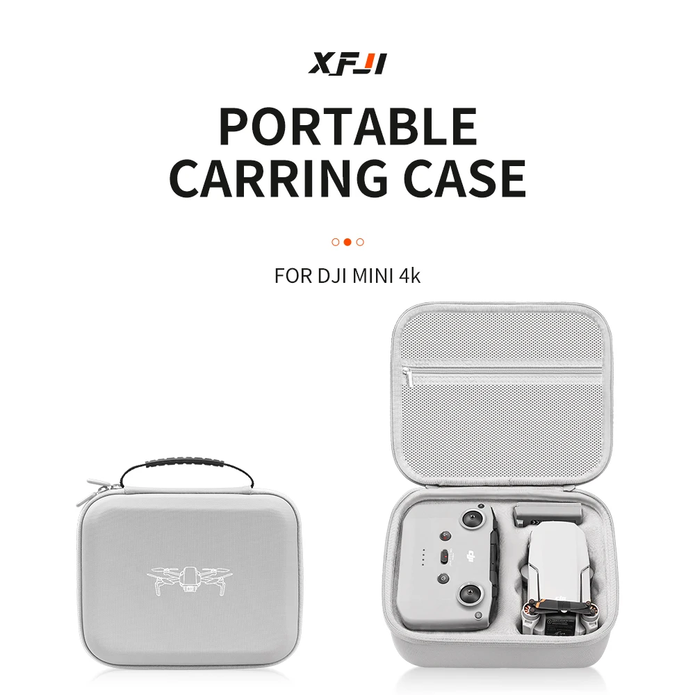 XFJI Storage Bag Protective Carrying Case PU Leather Handbag for DJI Mini 4K/Mini 2SE/Mini 2 Drone Controller Accessories