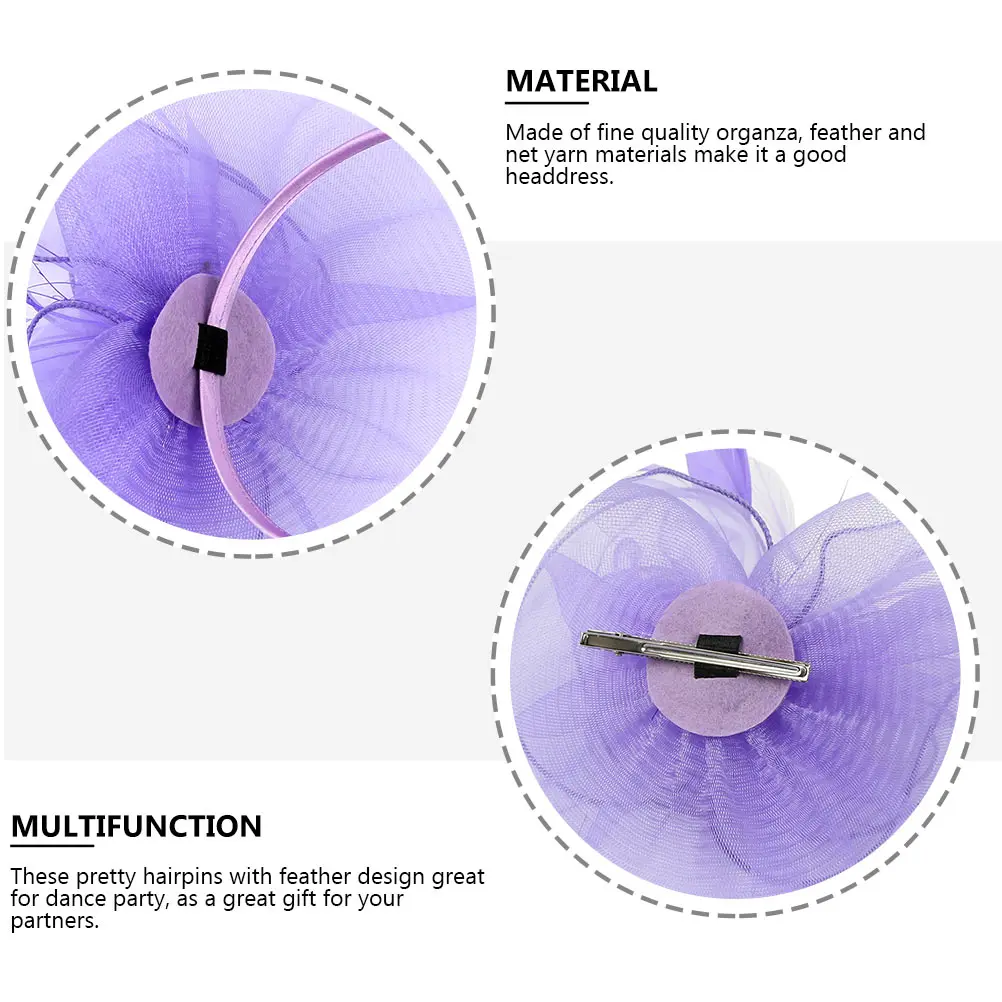 

1Pcs Party Headwear Elegant Hair Clip Organza Hair Accessories Creative Headdress for Concert Dance