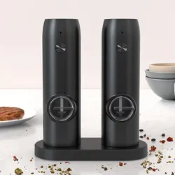 Rechargeable USB Electric Automatic Salt and Pepper Grinder Set Gravity Spice Mill Adjustable Spices Grinder Kitchen Tools