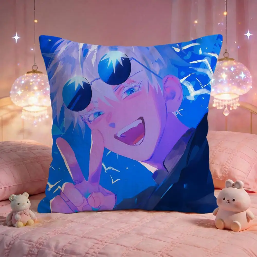 anime j-Jujutsu Kaisen Cushion Cover Premium Comfort Reversible Pillow Cove -Two in One Design for Any Room & Car Interior