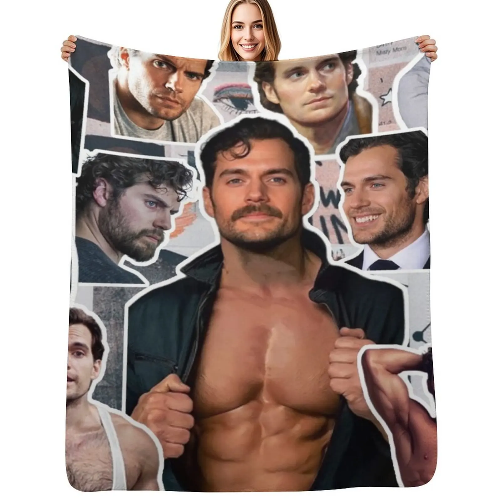 

henry cavill photo collage Throw Blanket Luxury St Decorative Beds Blankets
