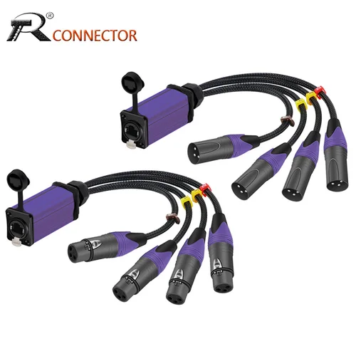 Imagen 1 del producto 1 par de extensores multired STP RJ45 Cat5/6 a 4 canales XLR de 3 pines para ​ Audio de escenario en vivo, sonido, iluminación, estudio de grabación de audio