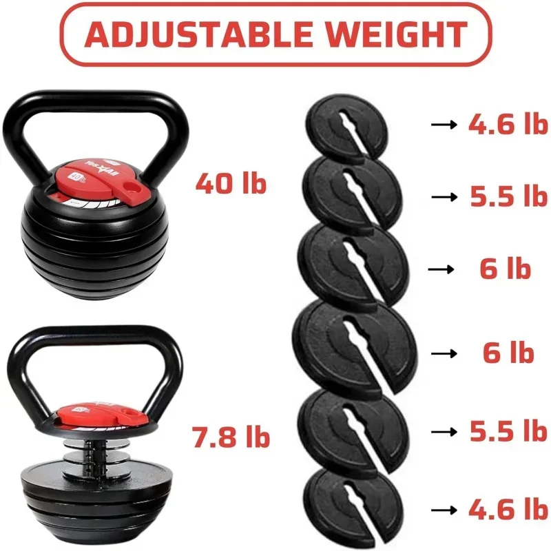 Adjustable Kettlebell Weight Set/Kettlebells Handle, Weight Plate Converter