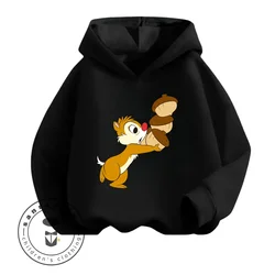 Cute Chic Long Sleeve with Chip 'n' Dale Cartoon Characters Design Children's Spring Autumn Antibacterial Anti Wrinkle Hoodie