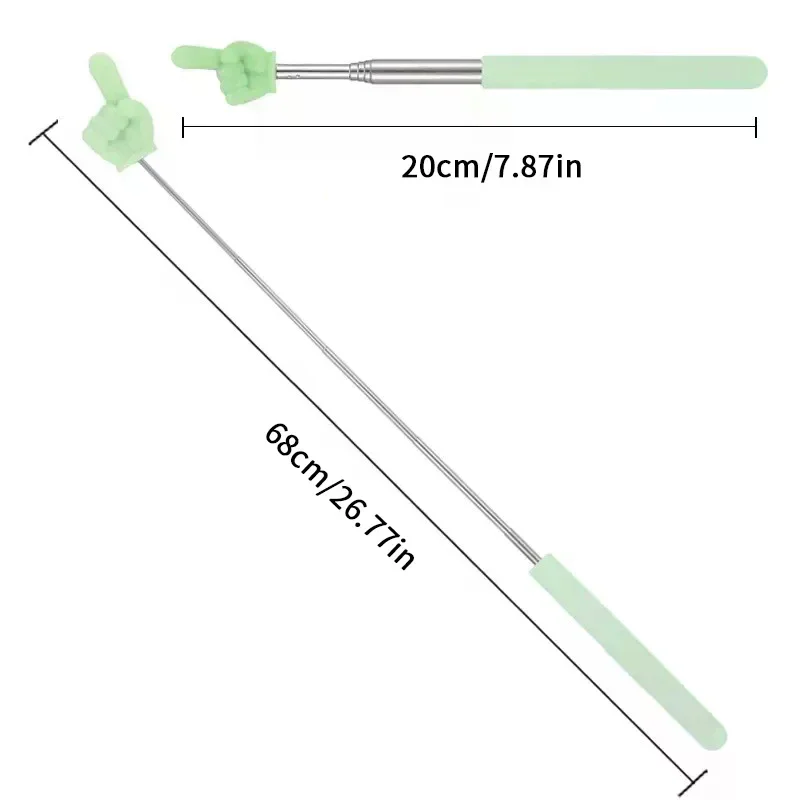 Puntatore per insegnante retrattile con design a dito Puntatore per insegnamento scolastico telescopico in acciaio inossidabile Forniture per insegnanti per l'aula