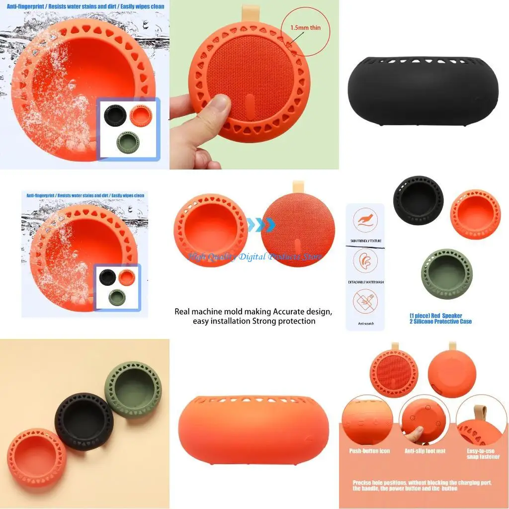 

U2JE Shockproof Silicone Protective Case For Bluetooth-compatible Speaker 2 Shell Featuring Full 360Coverage Easy Button Access