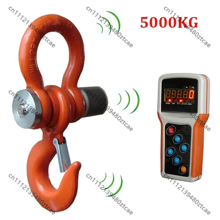 5000KG Wireless Electronic Crane Scale, 5T Industrial Hanging Scale, Heavy Duty Digital Weighing Tool with HandheldDisplay Meter