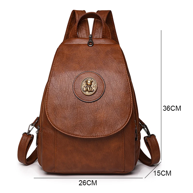 Women Anti theft Backpack High Quality Leather School Shoulder Bags For Teenage Girls Multifunction Backpack Ladies Chest Bag