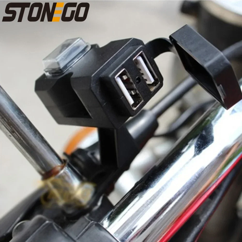 

Двойное USB-зарядное устройство для мотоцикла, водонепроницаемый адаптер для руля, розетка питания 9-24В 9-90В для мобильных телефонов