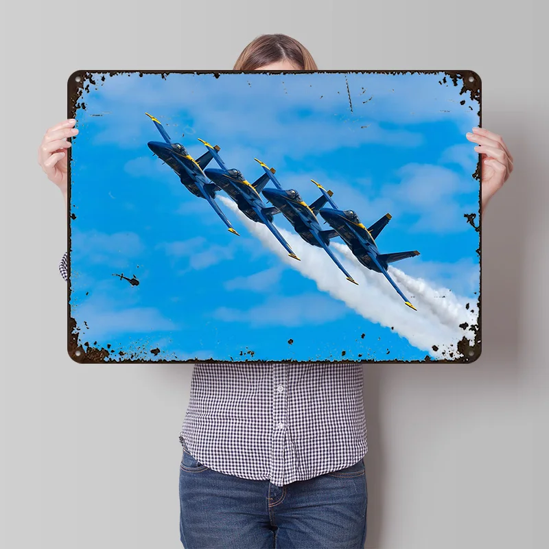 

Металлический постер Blue Angels: винтажная ретро-табличка для декора комнаты фанатов, спальни, дома, роскошный декор