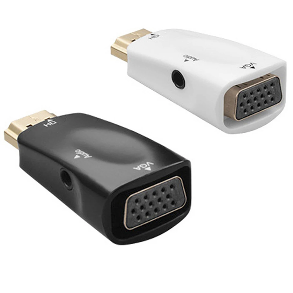 HD 1080P HDMI-compatible to VGA Adapter Audio Cable Converter Female to Female For PC Laptop TV Box Computer Display Projector