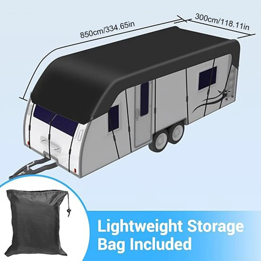 8.5x3m Caravan Roof Cover Weather-Resistant RV Sun Protection Car Cover Foldable Motorhome Roof Cover for RV Outdoor Travel Car