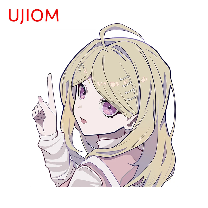 UJIOM 13cm X 11.4cm Cute Kaede Akamatsu Anime Peeking Wall Stickers Personality Living Room Decal Amusing Home Decor Wallpapers