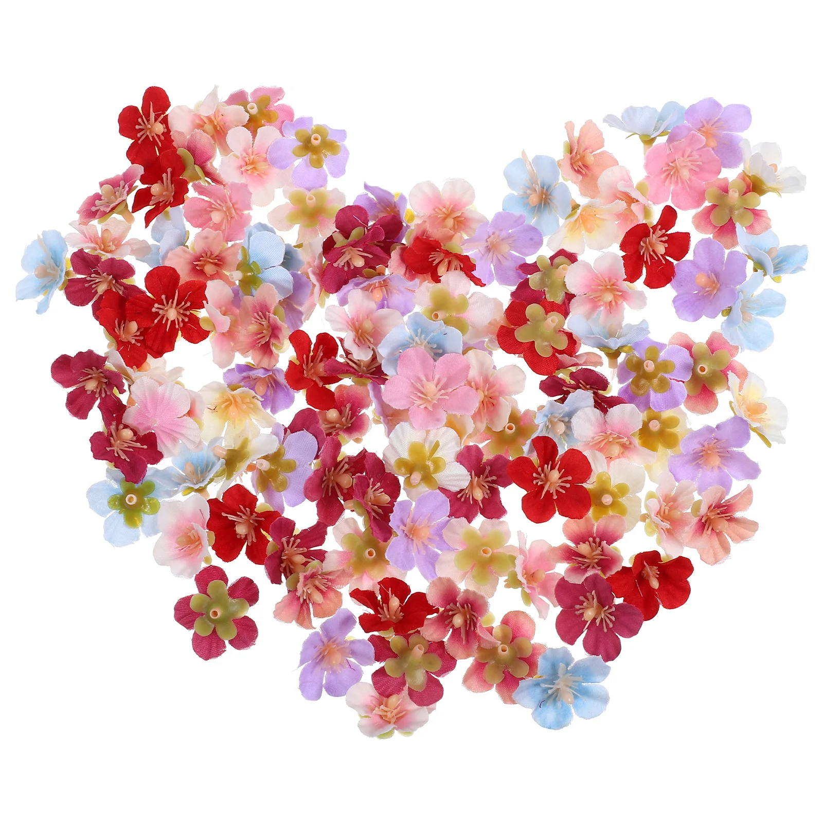

100Pcs Artificial Cherry Blossom Mini Flower Heads for DIY Crafts Wedding Floral Decor Small Fake Flowers Artificial Flowers